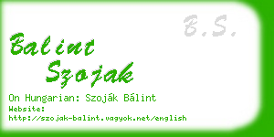 balint szojak business card